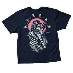 Sullen Art Collective Sorcerer Standard Black Graphic Tee Skull Grunge 2XL GUC